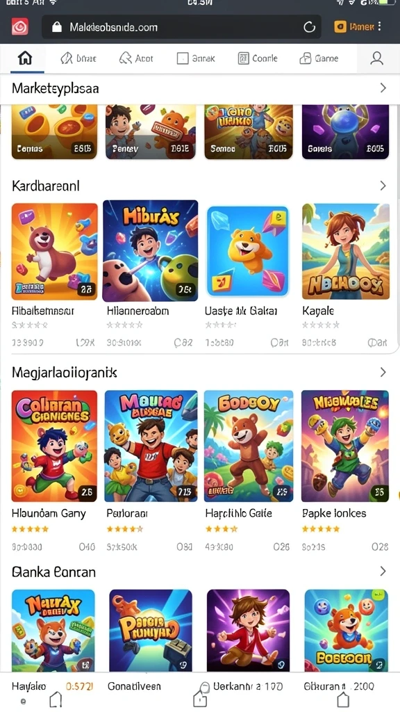 Tampilan menu game yang menarik dan mudah digunakan.