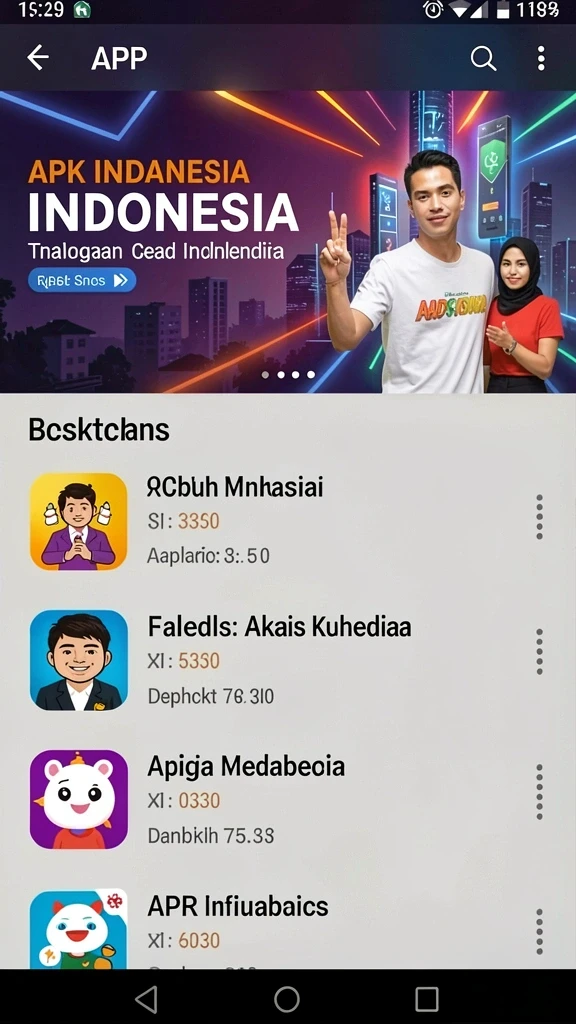 Ruang permainan dengan berbagai pilihan karakter yang menarik.