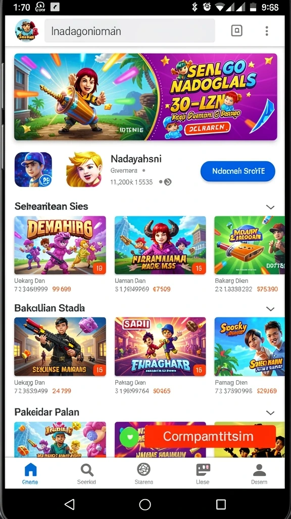 Screenshot menunjukkan menu upgrade karakter dengan berbagai pilihan.