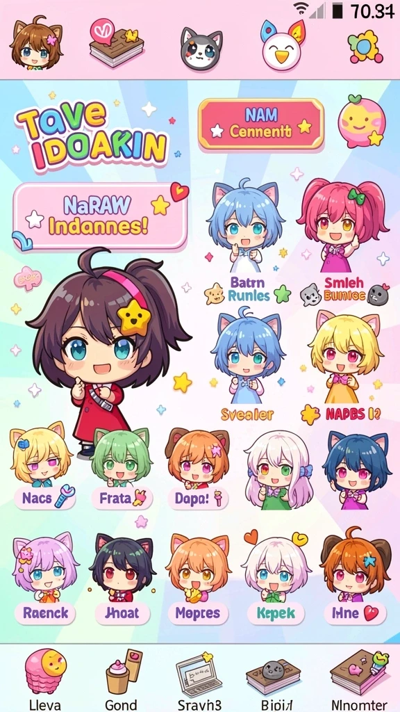 Screenshot menunjukkan karakter unik yang bisa dipilih dalam BATA123.