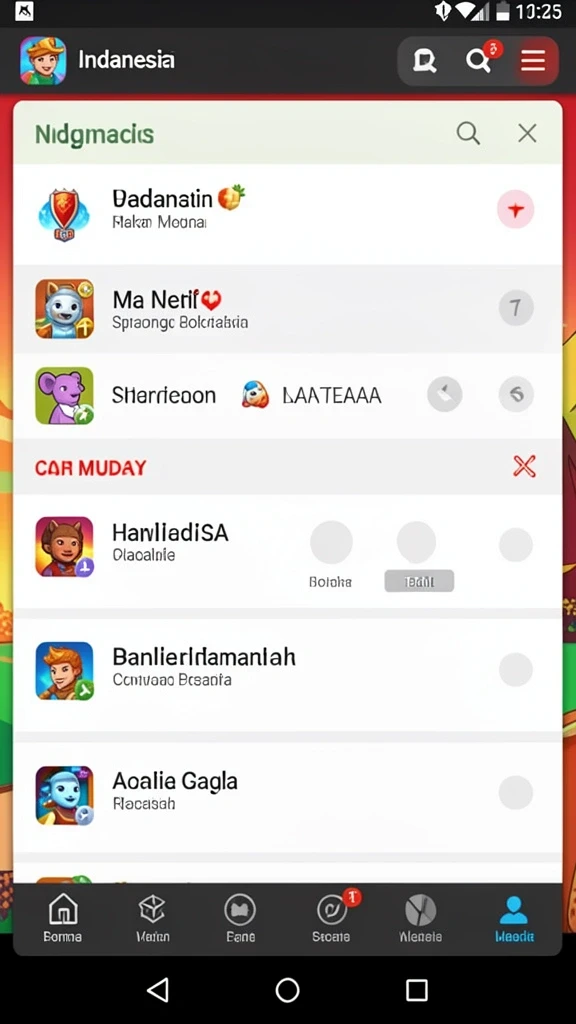 Tampilan beranda aplikasi GOLTOGEL yang sederhana dan menarik.
