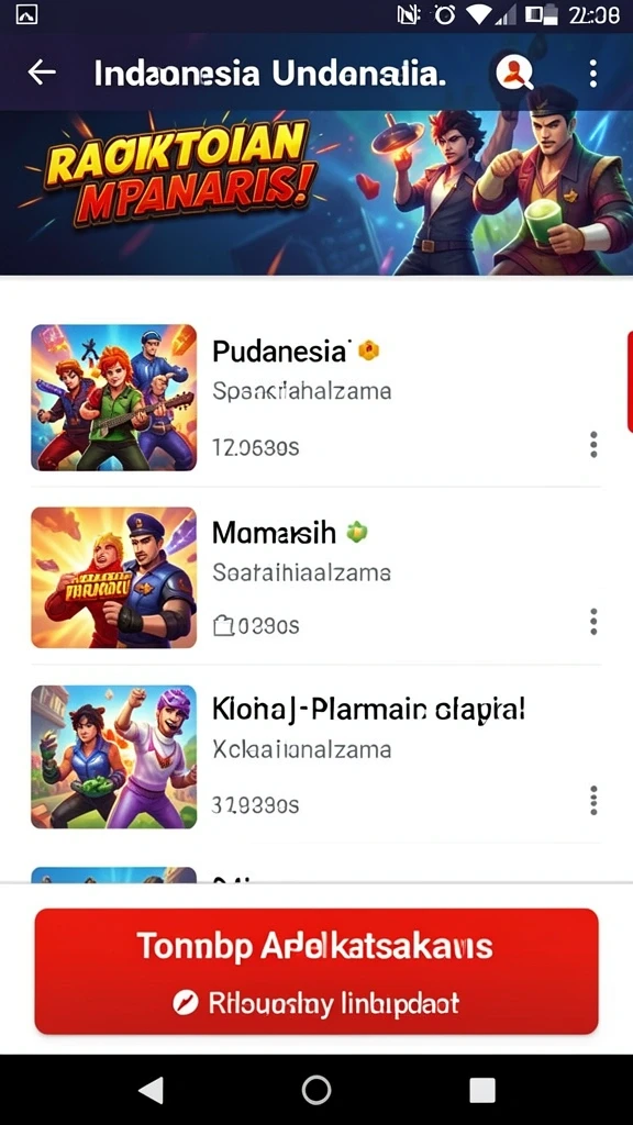 Berbagai pilihan karakter dan item yang dapat diupgrade.