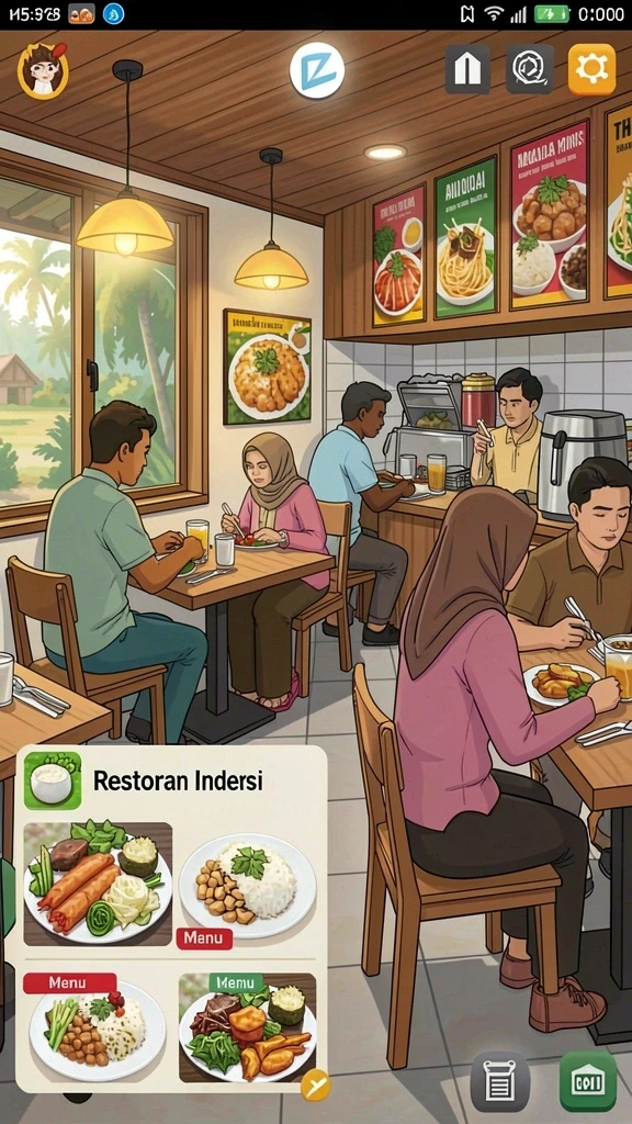 Tampilan awal yang menarik dan futuristik.