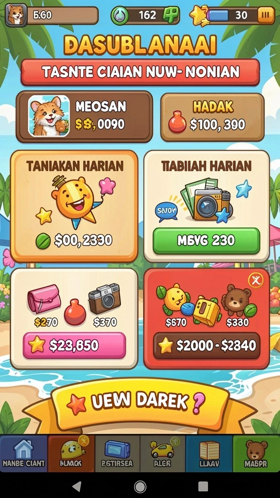 Tampilan grafis yang mempesona dalam suasana alam.