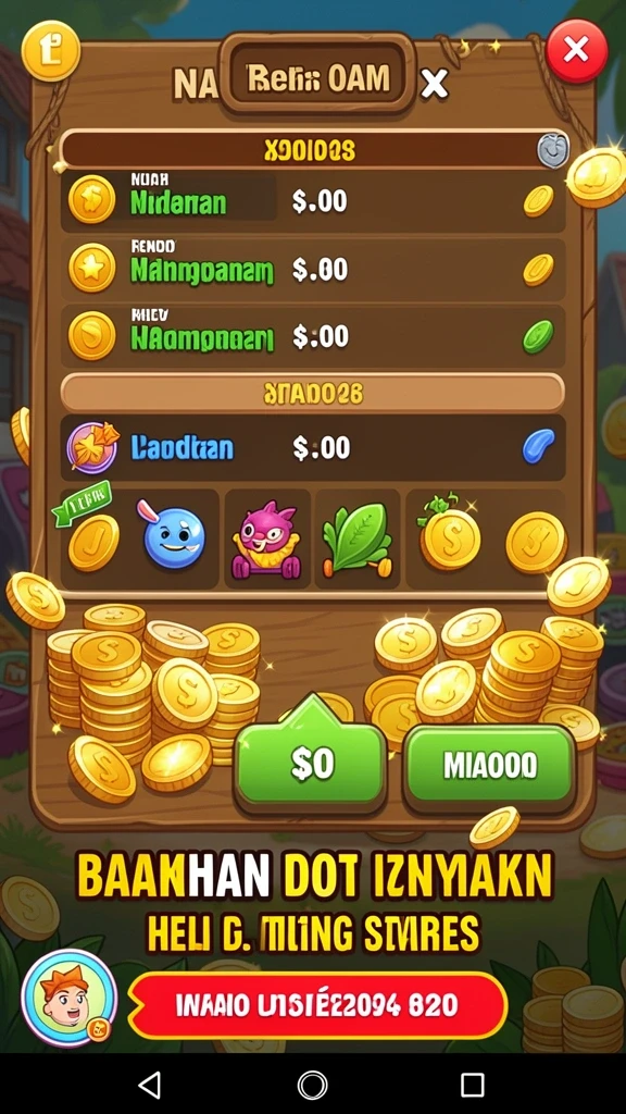 Tampilan utama dengan karakter pilihan.